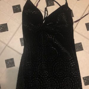 Little black velvet like dress